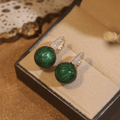 Boucles d'oreilles perles émeraude