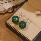 Boucles d'oreilles perles émeraude