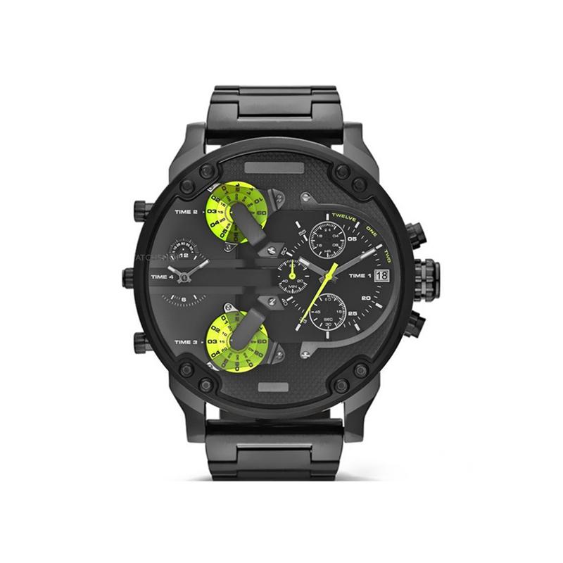 Montre chronographe à quartz en acier inoxydable étanche 10 m