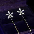 Boucles d'oreilles fleur en diamant brillant