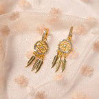 Boucles d'oreilles attrape-rêves avec cristal