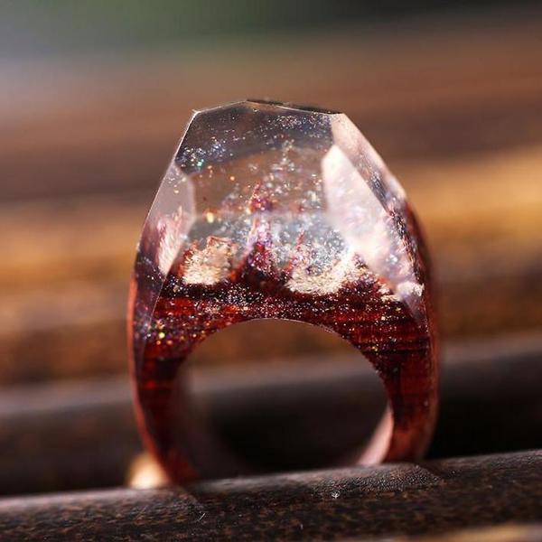 Bague en résine Snow Falling