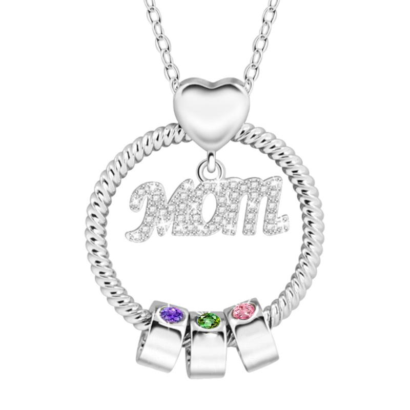 Collier pierre de naissance pour maman