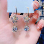 Boucles d'oreilles fleurs en cristal