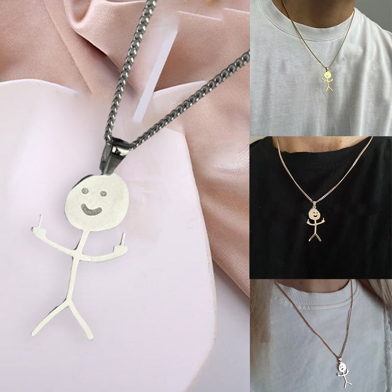 Collier à pendentif griffonné