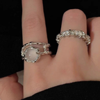 Bague ouverte en zircon