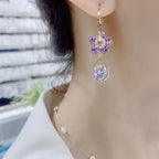 Boucles d'oreilles fleurs en cristal