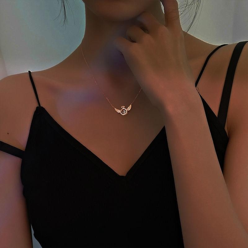 Collier aile d'ange en strass