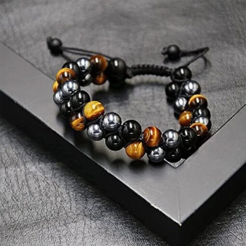 Bracelet en pierres précieuses double épaisseur