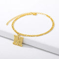 Bracelet de cheville initiale en or 18K