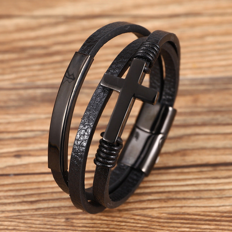Bracelet croix multicouche