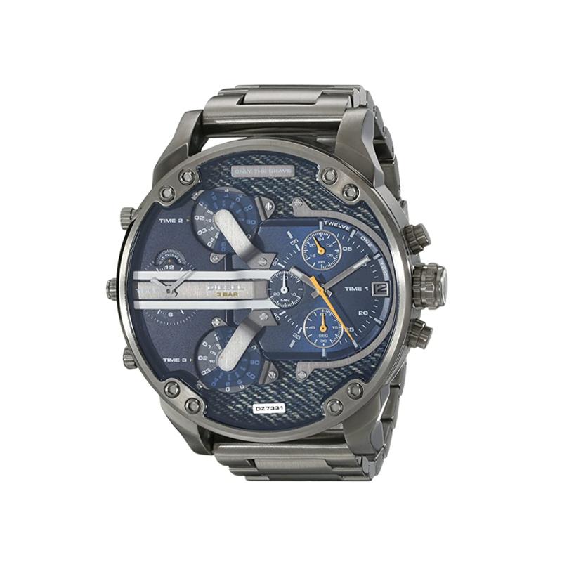 Montre chronographe à quartz en acier inoxydable étanche 10 m