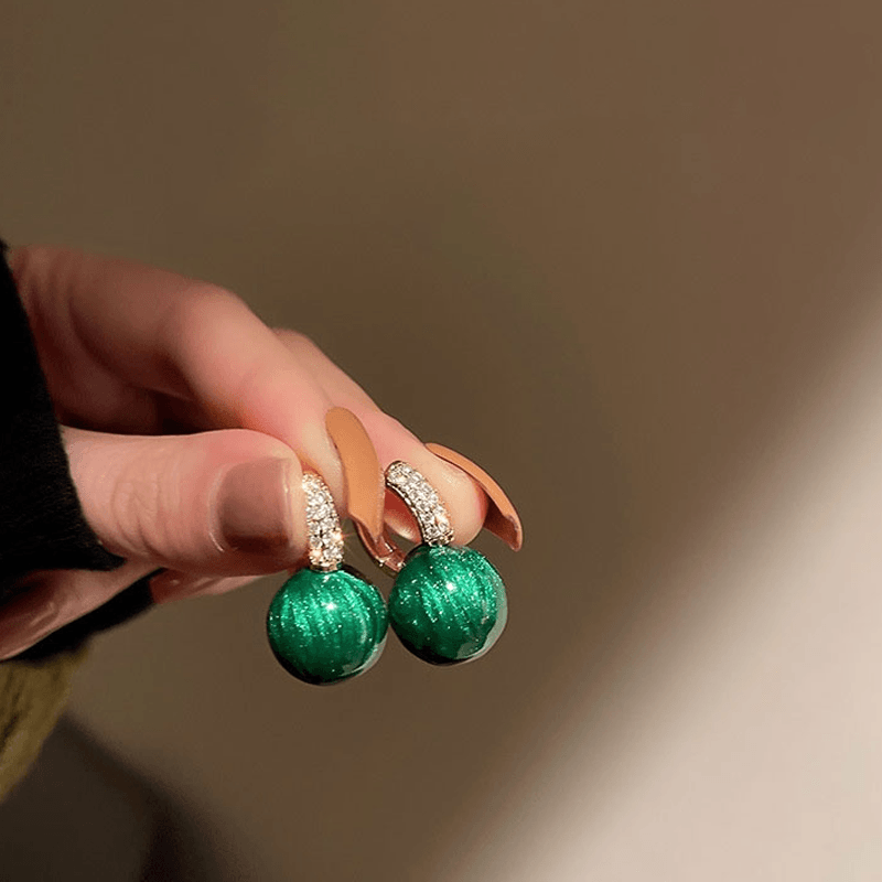 Boucles d'oreilles perles émeraude