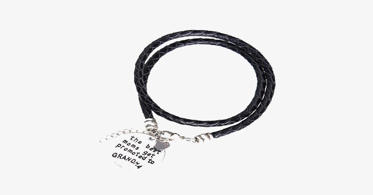 Bracelet gravé « Les meilleures mères sont promues grands-mères »