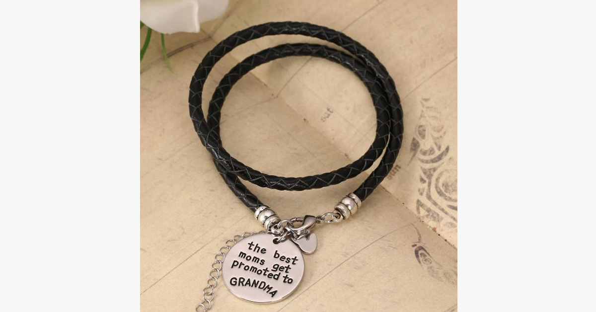 Bracelet gravé « Les meilleures mères sont promues grands-mères »