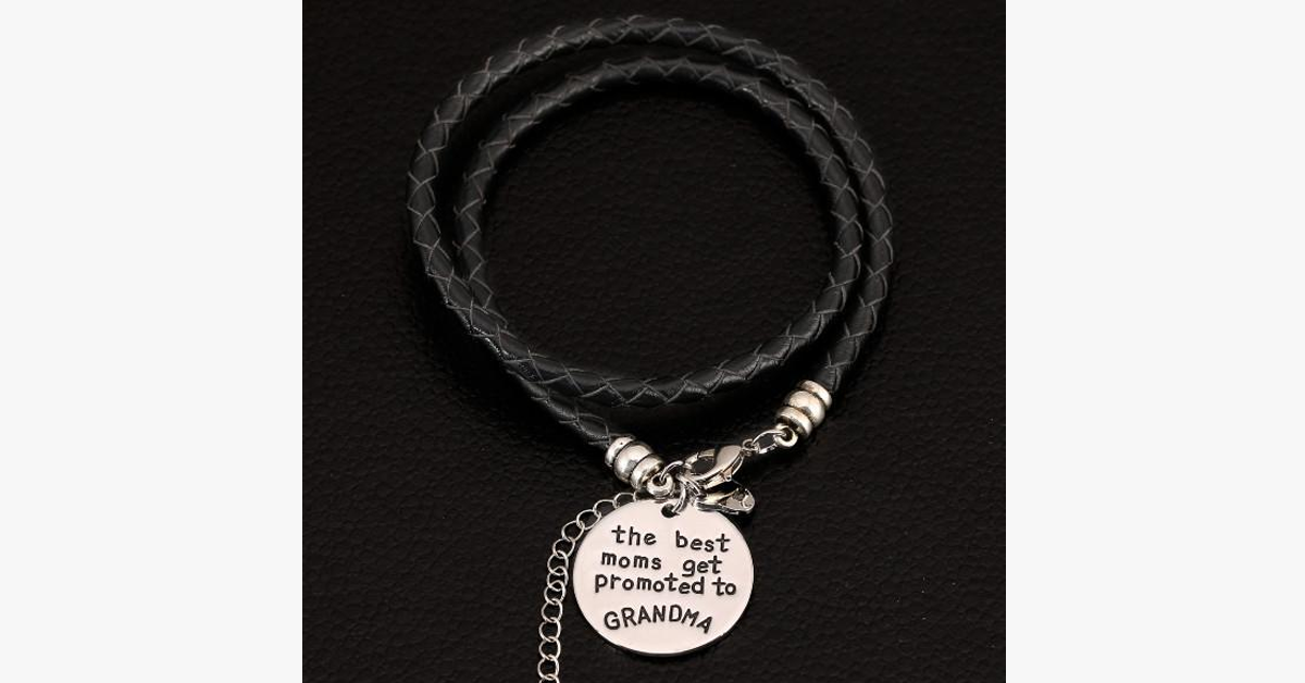 Bracelet gravé « Les meilleures mères sont promues grands-mères »