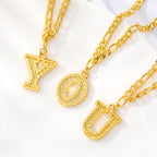 Bracelet de cheville initiale en or 18K