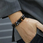 Bracelet en pierres précieuses double épaisseur