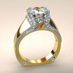 Bague vintage en cristal et zircon avec pierres rouges