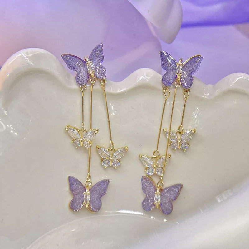 Boucles d'oreilles papillon chics