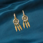 Boucles d'oreilles attrape-rêves avec cristal