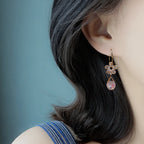 Boucles d'oreilles fleurs en cristal