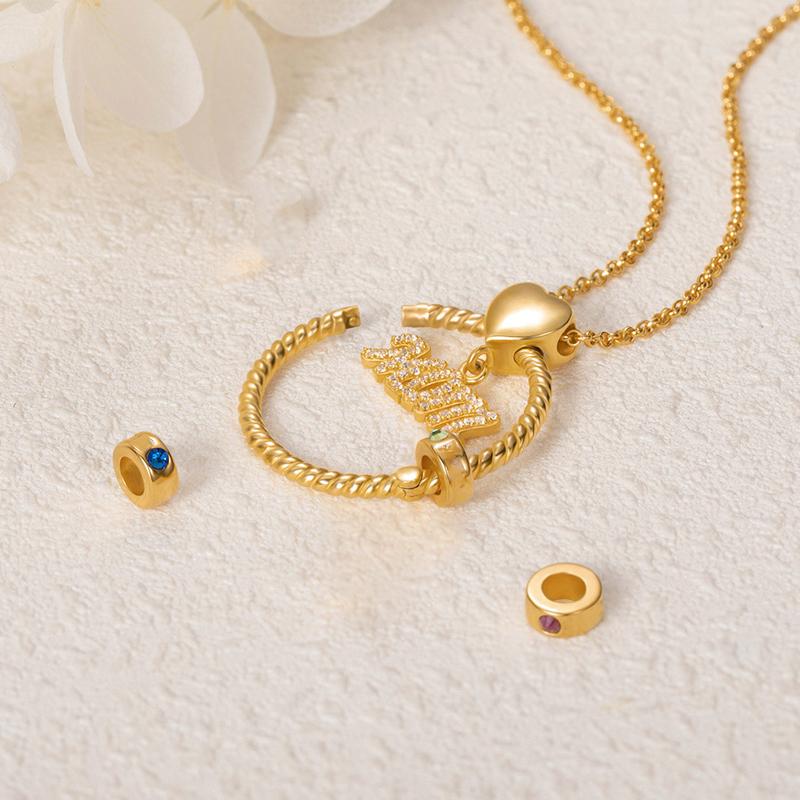Collier pierre de naissance pour maman
