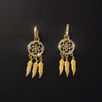 Boucles d'oreilles attrape-rêves avec cristal
