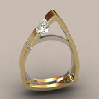 Bague vintage en cristal et zircon avec pierres rouges