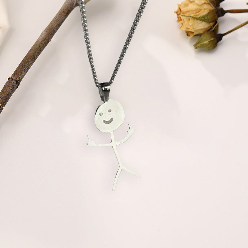 Collier à pendentif griffonné