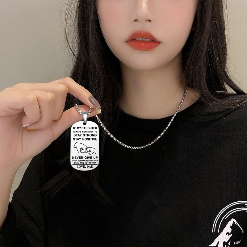 Collier en acier inoxydable avec alphabet anglais