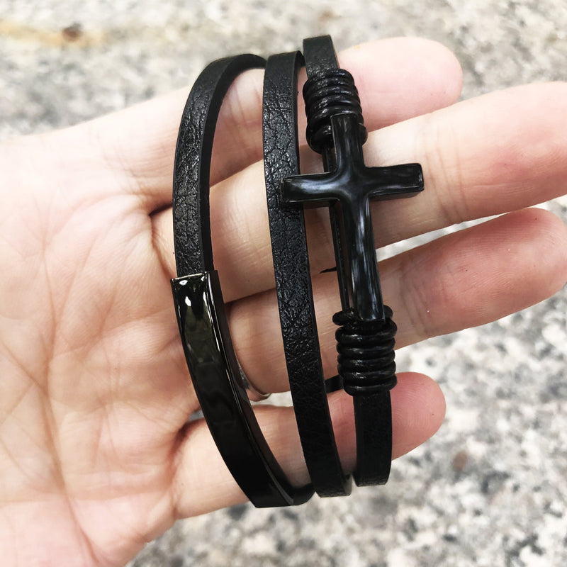 Bracelet croix multicouche