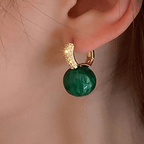 Boucles d'oreilles perles émeraude