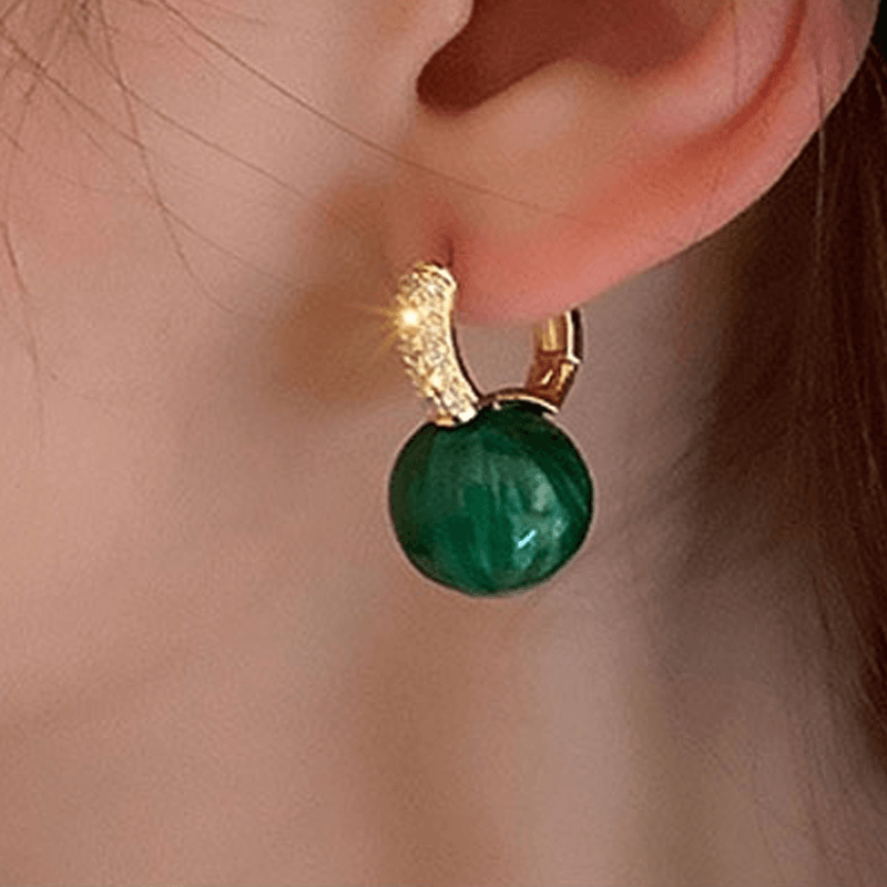 Boucles d'oreilles perles émeraude
