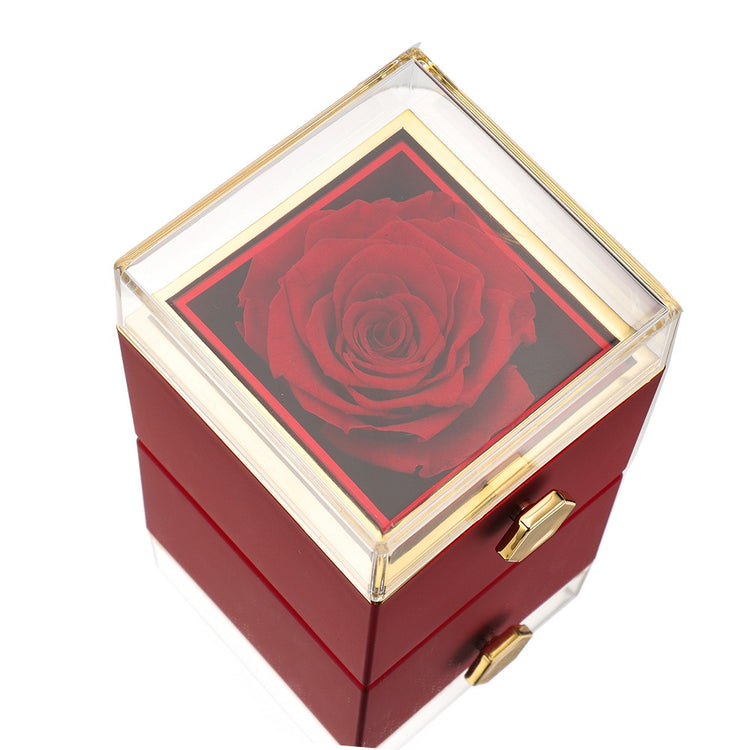 Boîte à bijoux Rose Éternelle avec collier