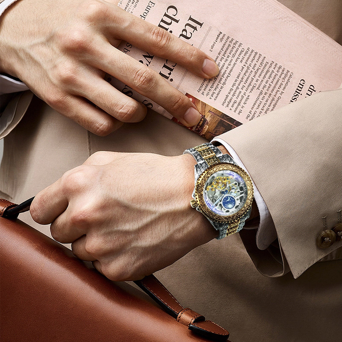 Montre automatique Tourbillon Vintage Moon