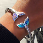 Bracelet jonc sirène en coquille d'ormeau