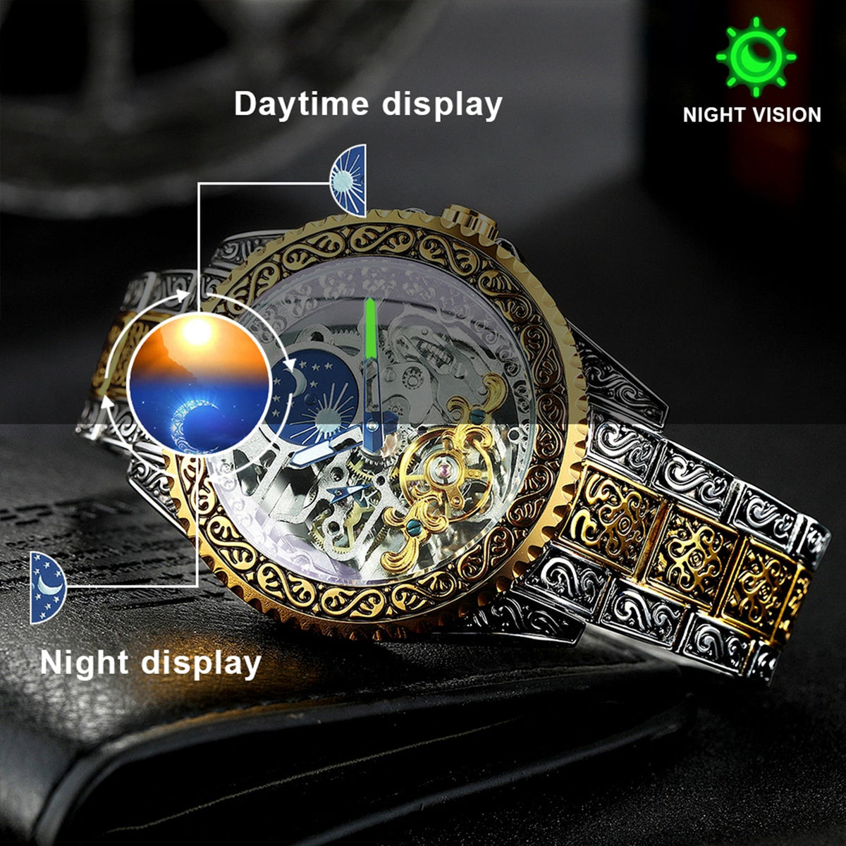 Montre automatique Tourbillon Vintage Moon