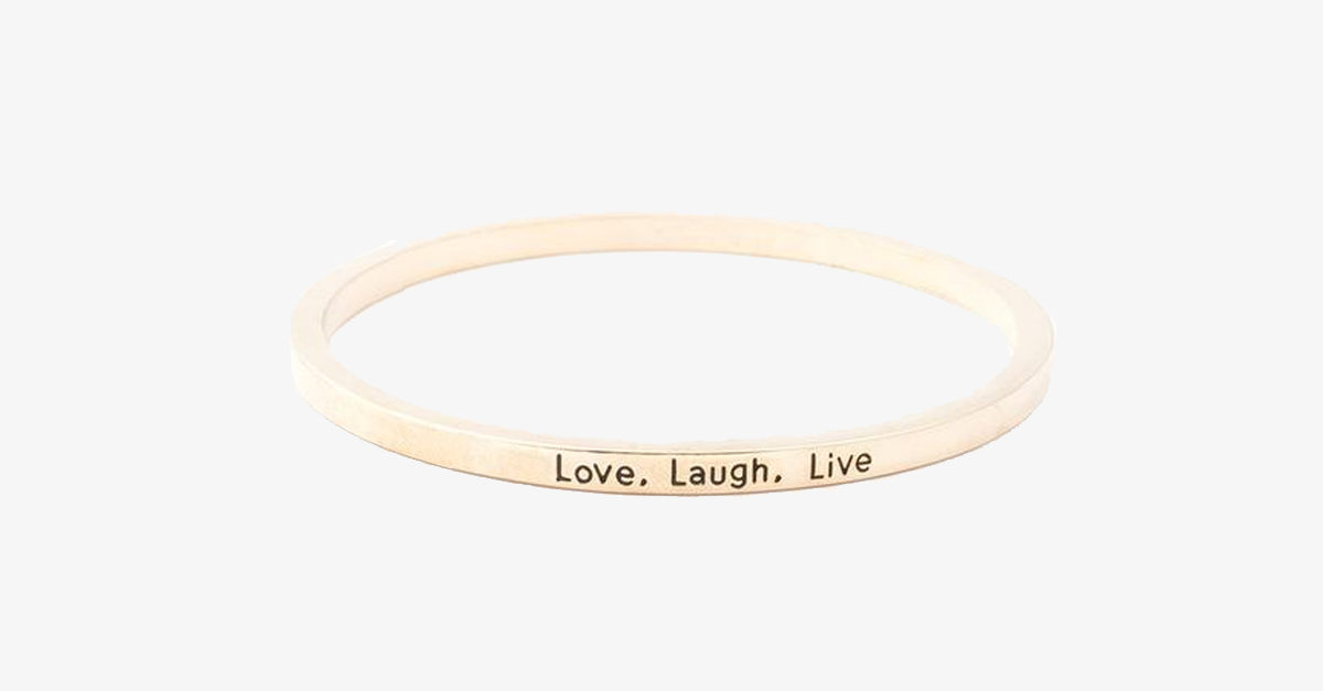 Bracelet jonc gravé Love Laugh Live