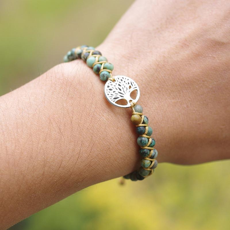 Bracelet tressé fait main Arbre de Vie