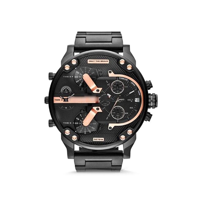 Montre chronographe à quartz en acier inoxydable étanche 10 m