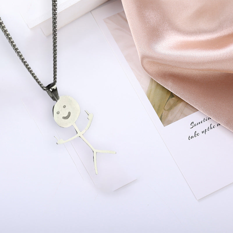Collier à pendentif griffonné