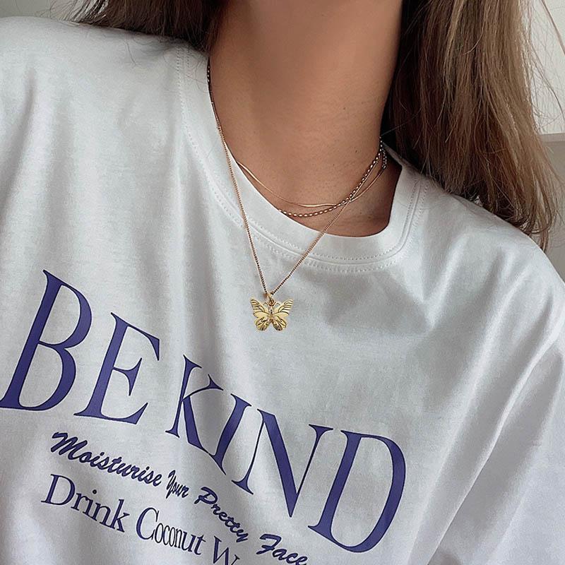 Collier lettre A et papillon