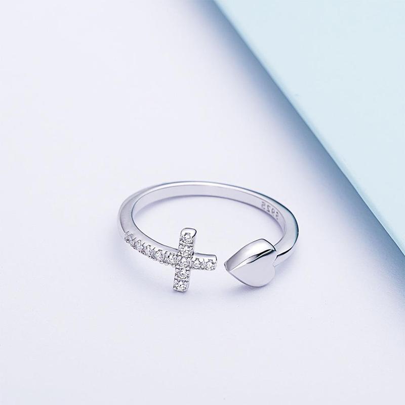 Bague Croix en Argent Sterling 925