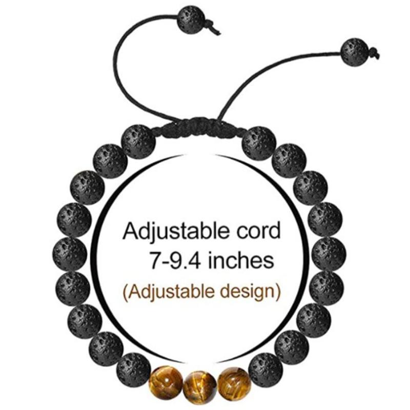 Bracelet en pierre de lave et œil de tigre