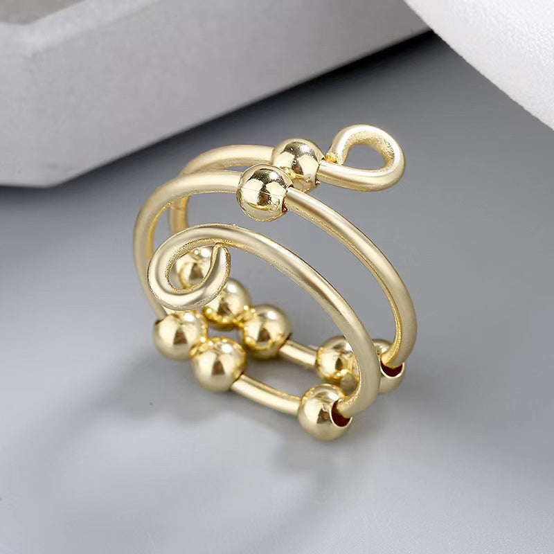 Bague anti-stress à perles circulaires