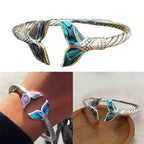 Bracelet jonc sirène en coquille d'ormeau