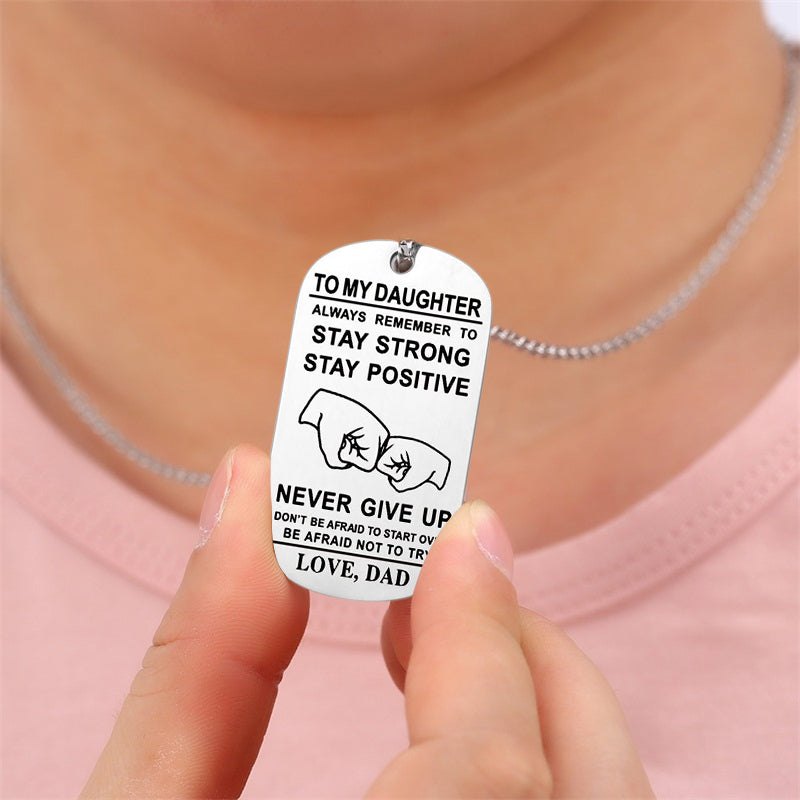 Collier en acier inoxydable avec alphabet anglais