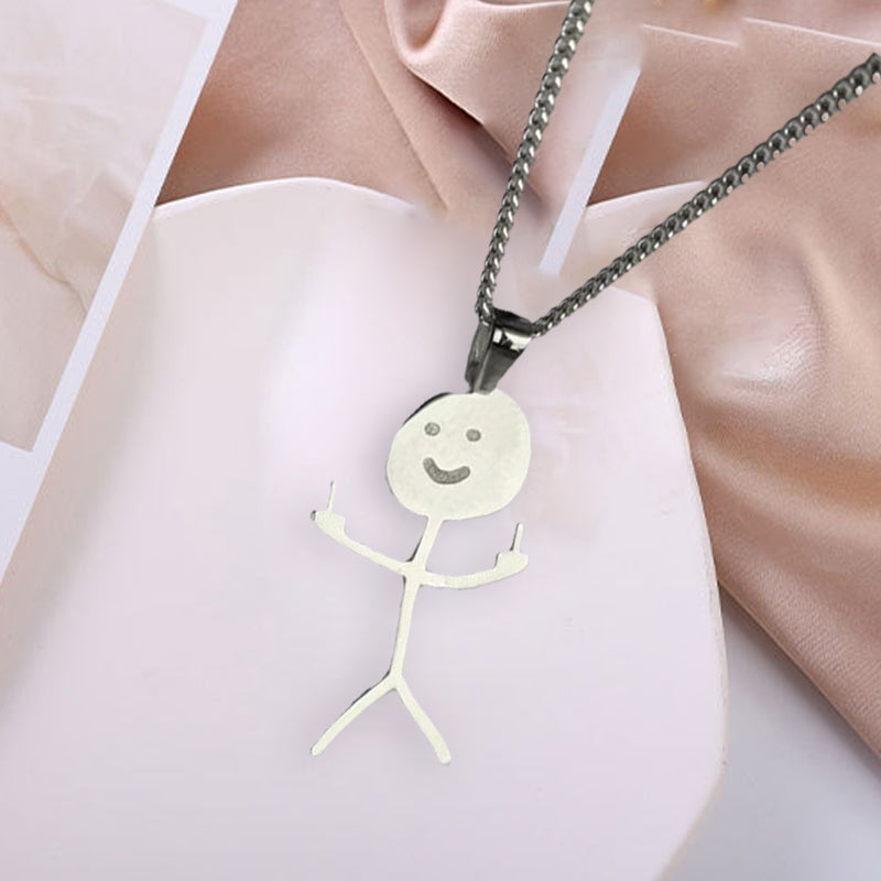 Collier à pendentif griffonné