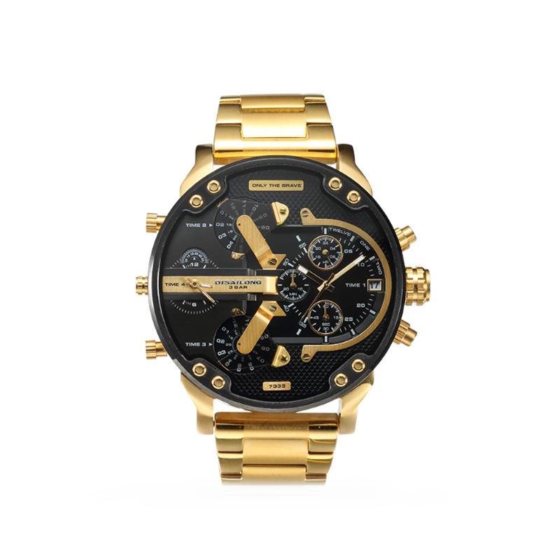 Montre chronographe à quartz en acier inoxydable étanche 10 m